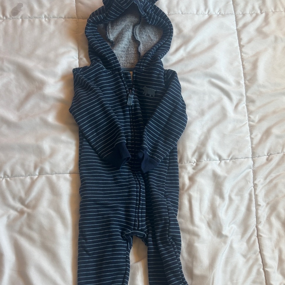 Carter's Navy Striped Kids Footie